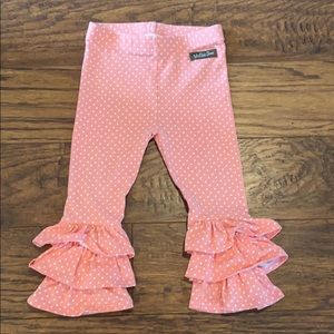 Matilda Jane pink and white polkadot leggings